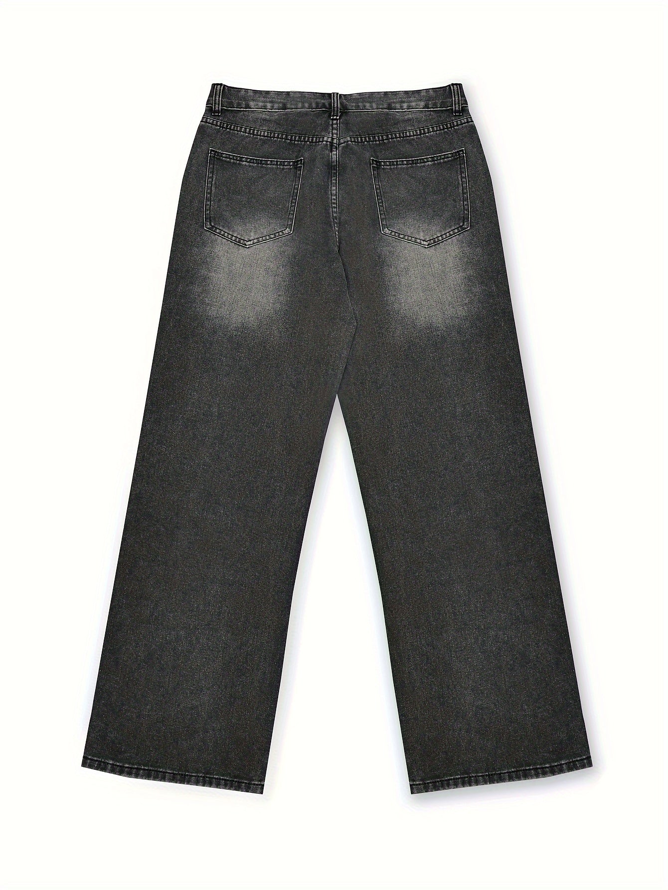 Men's Casual Ripped Jeans, Chic Street Style Loose Fit Denim Pants