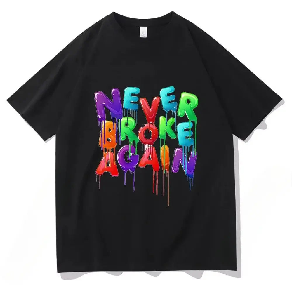 Rapper Youngboy Never Broke Again Font Tshirt Summer Men Hip Hop Harajuku Tee 100% Cotton Women Streetwear Korean Trend T-Shirt - A B C