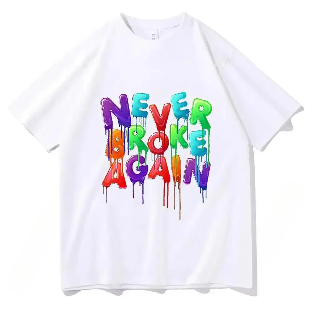 Rapper Youngboy Never Broke Again Font Tshirt Summer Men Hip Hop Harajuku Tee 100% Cotton Women Streetwear Korean Trend T-Shirt - A B C