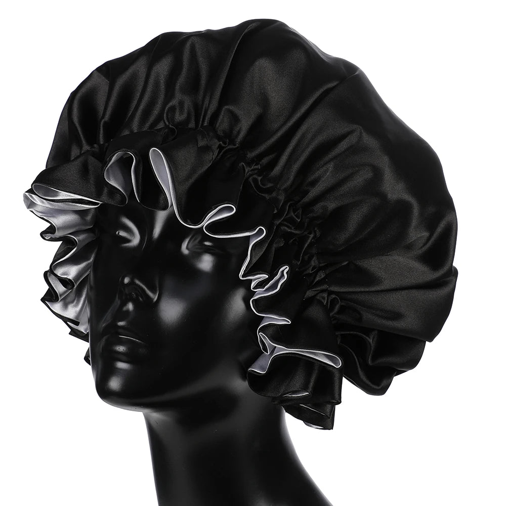 Bonnet‘s for Mam & Baby High-Quality Satin Bonnet Cap Double Layer Silky Big Bonnet for Lady Sleep Cap Head Wrap