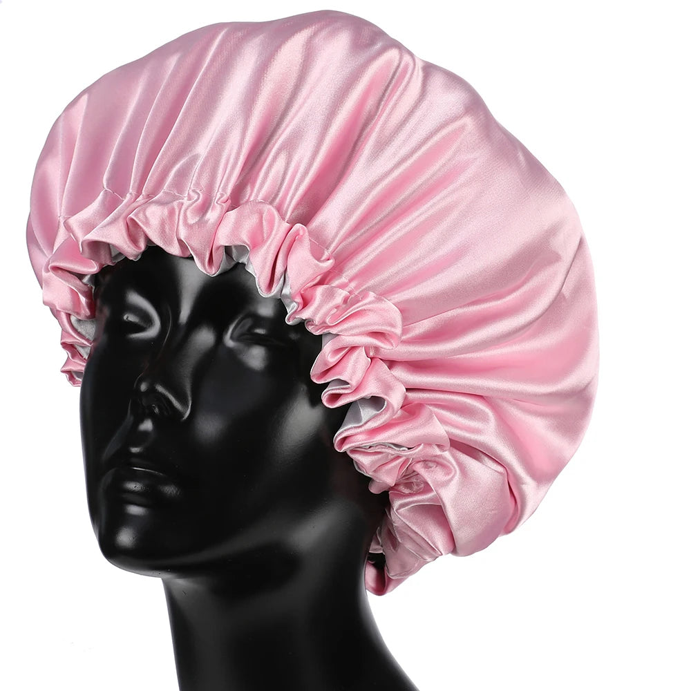 Bonnet‘s for Mam & Baby High-Quality Satin Bonnet Cap Double Layer Silky Big Bonnet for Lady Sleep Cap Head Wrap