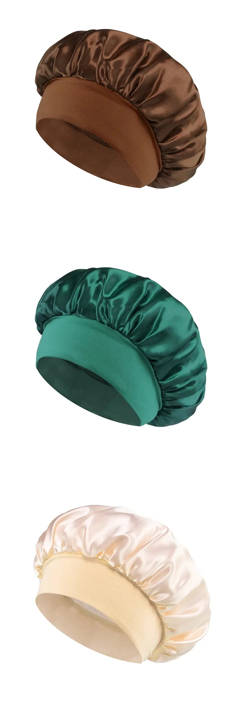 Unisex Head Wrap Elastic Band Cap for Brimmed Night Hat Bath Cap Extra Large Satin Silky Bonnet Sleep with Premium Elastic Band