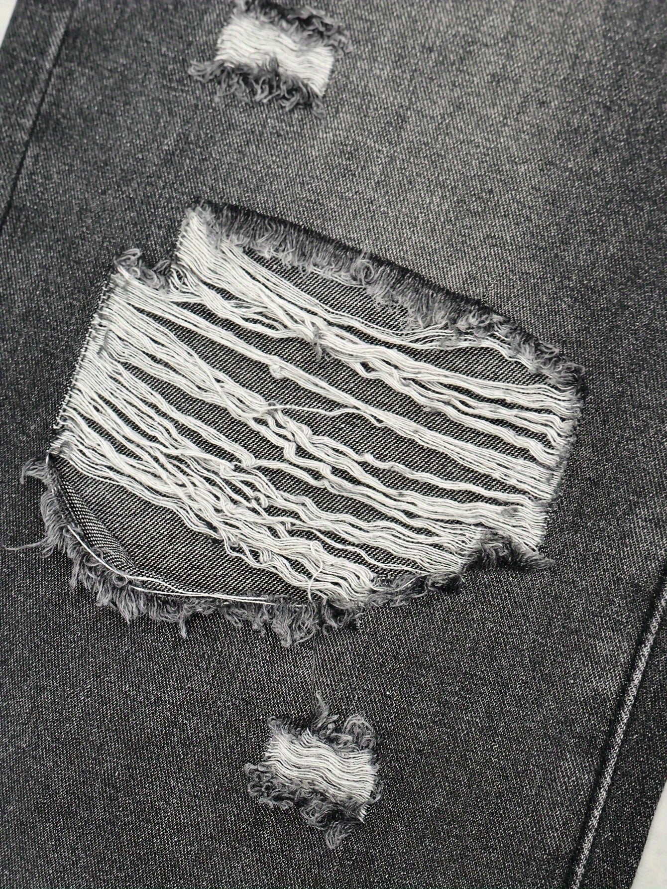 Men's Casual Ripped Jeans, Chic Street Style Loose Fit Denim Pants