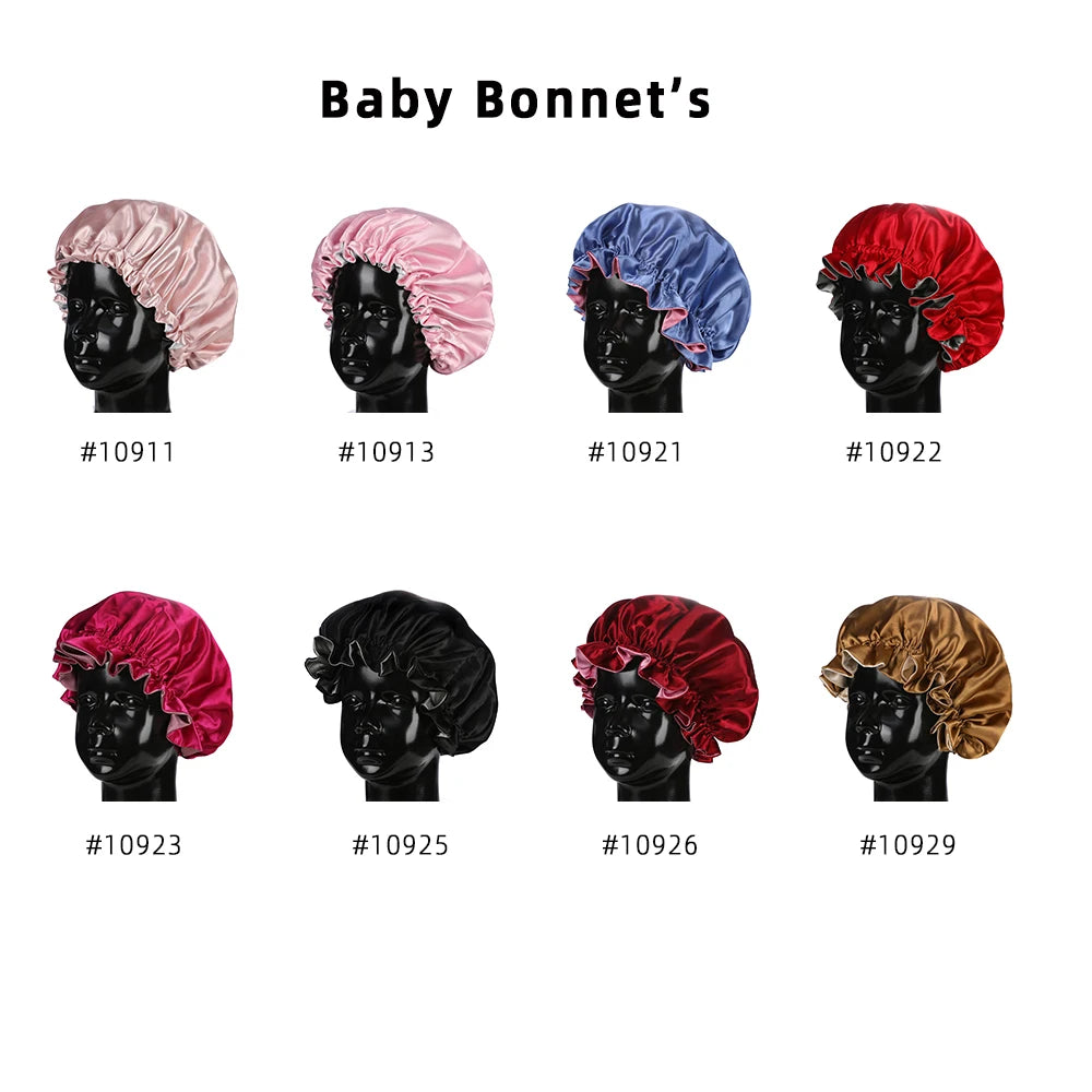 Bonnet‘s for Mam & Baby High-Quality Satin Bonnet Cap Double Layer Silky Big Bonnet for Lady Sleep Cap Head Wrap