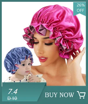 Bonnet‘s for Mam & Baby High-Quality Satin Bonnet Cap Double Layer Silky Big Bonnet for Lady Sleep Cap Head Wrap